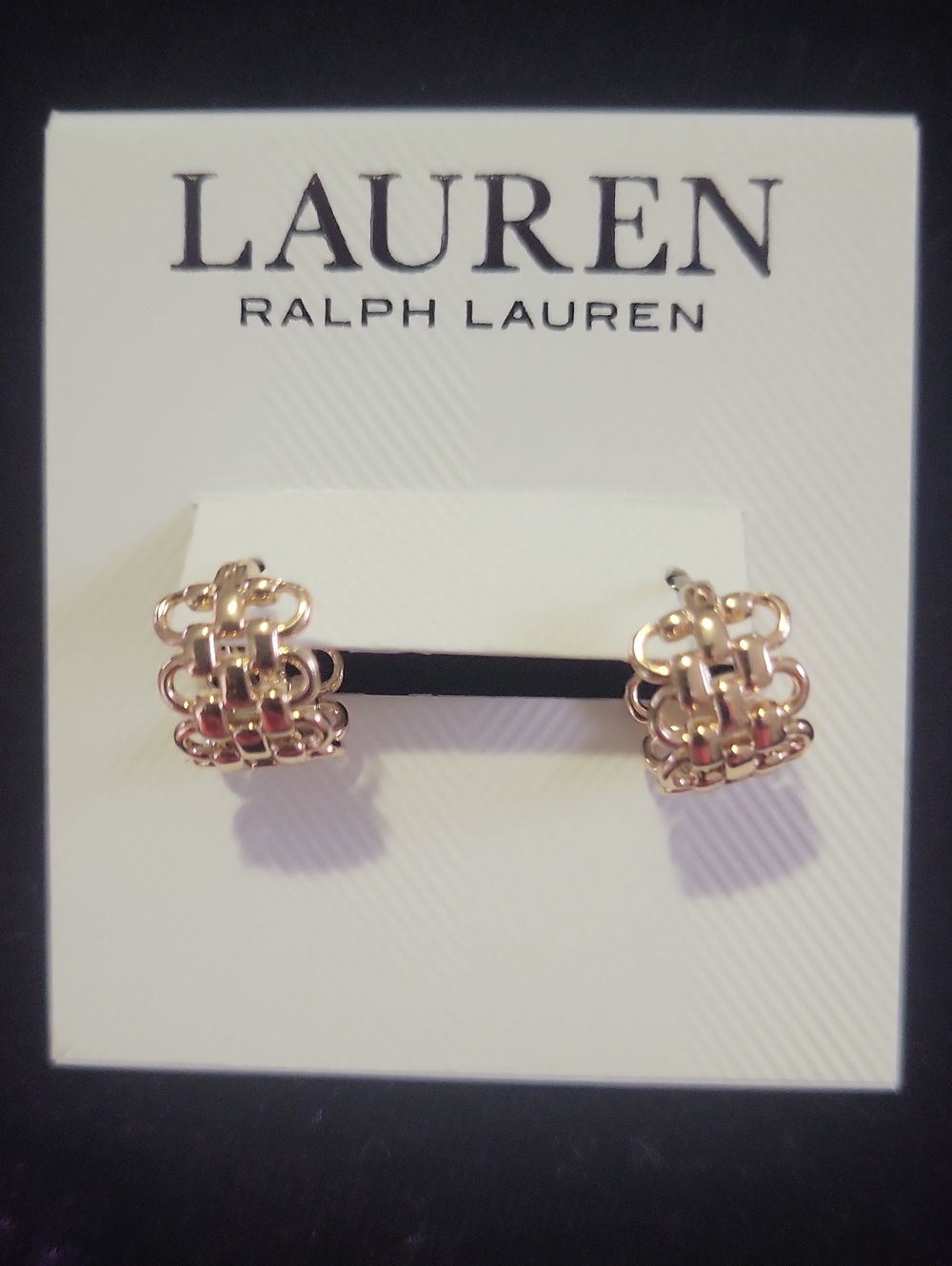 Lauren Ralph Lauren Rose Gold Woven Knot Stud Earrings